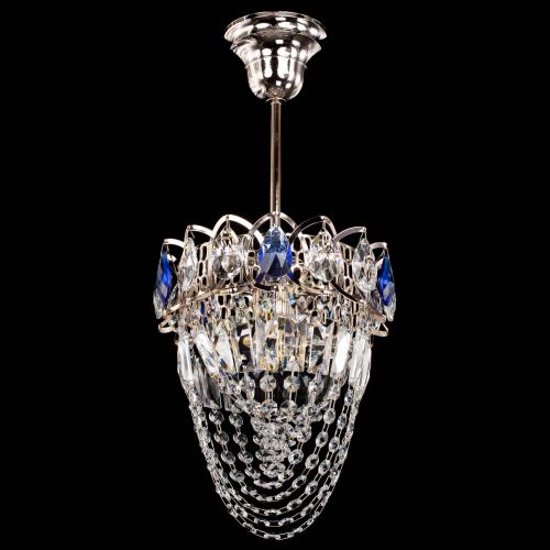 Люстра Водоворот №1 мини с подвесом синяя в Самаре Гусь Хрустальный