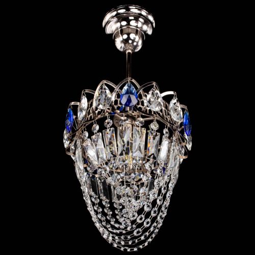 Люстра Водоворот №1 мини с подвесом синяя в Самаре Гусь Хрустальный