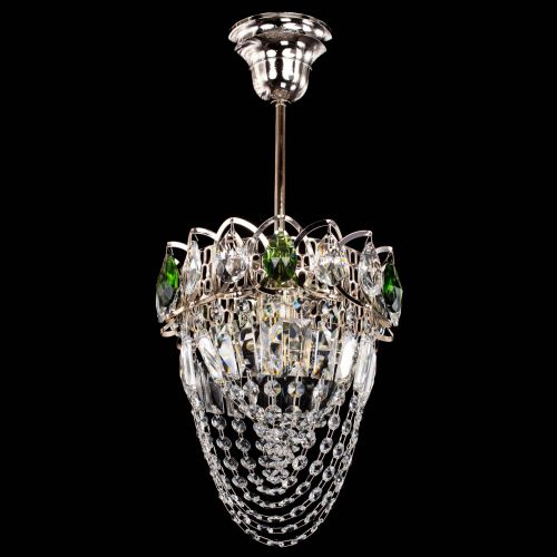 Люстра Водоворот №1 мини с подвесом зеленая в Самаре Гусь Хрустальный