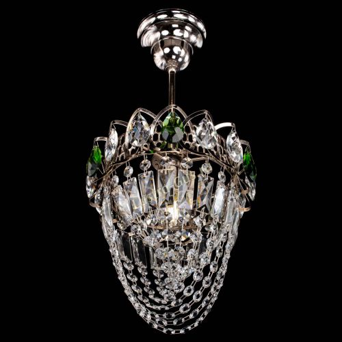 Люстра Водоворот №1 мини с подвесом зеленая в Самаре Гусь Хрустальный