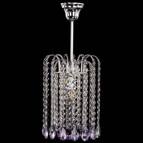 Люстра Зима капель журавлик фиолетовая в Самаре Гусь Хрустальный