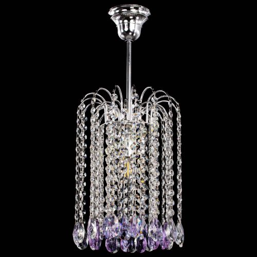 Люстра Зима капель журавлик фиолетовая в Самаре Гусь Хрустальный
