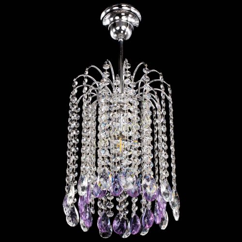 Люстра Зима капель журавлик фиолетовая в Самаре Гусь Хрустальный