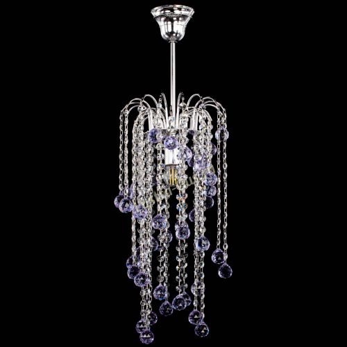 Люстра Зима каскад шар 30 фиолетовая в Самаре Гусь Хрустальный