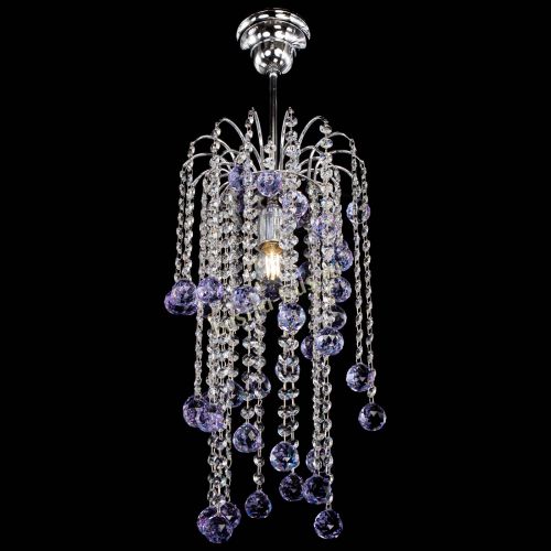 Люстра Зима каскад шар 30 фиолетовая в Самаре Гусь Хрустальный