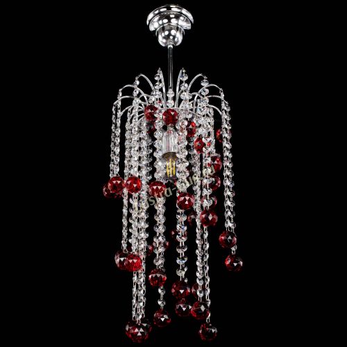 Люстра Зима каскад шар 30 красная в Самаре Гусь Хрустальный