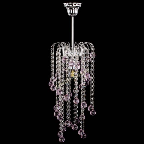 Люстра Зима каскад шар 30 розовая в Самаре Гусь Хрустальный