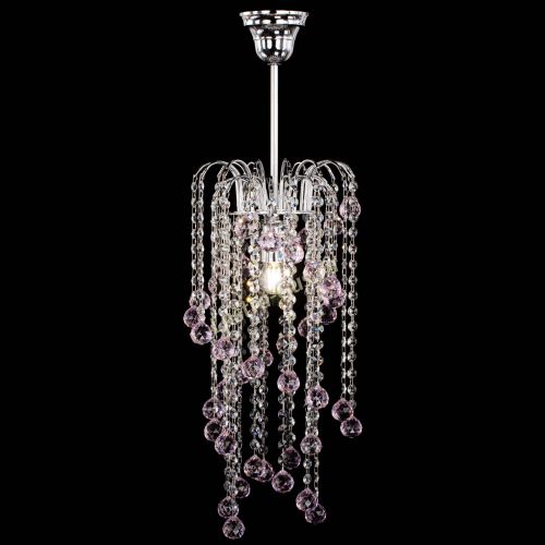 Люстра Зима каскад шар 30 розовая в Самаре Гусь Хрустальный