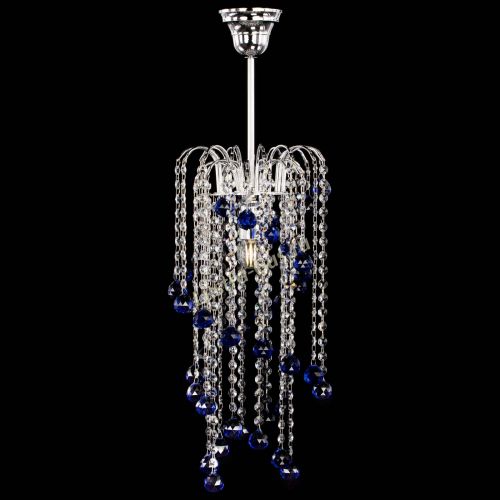 Люстра Зима каскад шар 30 синяя в Самаре Гусь Хрустальный