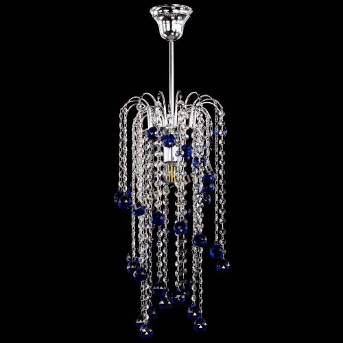 Люстра Зима каскад шар 30 синяя в Самаре Гусь Хрустальный