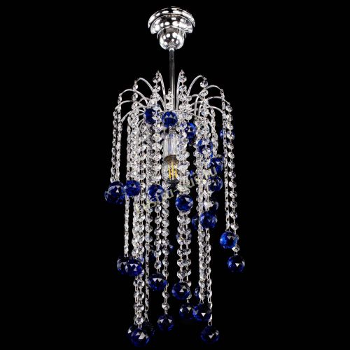 Люстра Зима каскад шар 30 синяя в Самаре Гусь Хрустальный