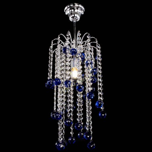 Люстра Зима каскад шар 30 синяя в Самаре Гусь Хрустальный