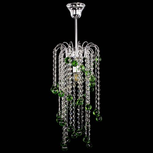 Люстра Зима каскад шар 30 зеленая в Самаре Гусь Хрустальный