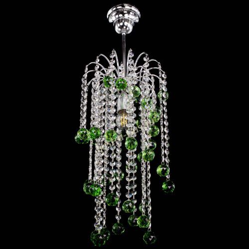 Люстра Зима каскад шар 30 зеленая в Самаре Гусь Хрустальный