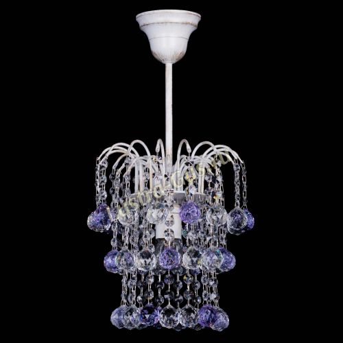 Люстра Зима шар фиолетовая (белая патина)  в Самаре Гусь Хрустальный