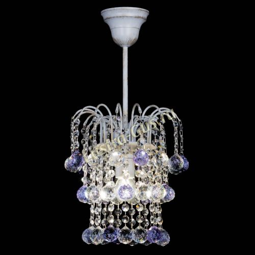 Люстра Зима шар фиолетовая (белая патина)  в Самаре Гусь Хрустальный