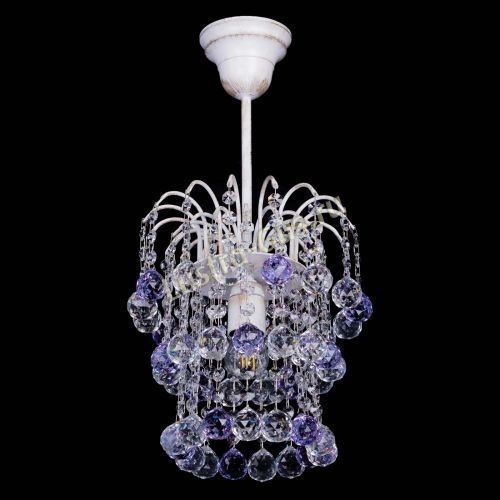 Люстра Зима шар фиолетовая (белая патина)  в Самаре Гусь Хрустальный