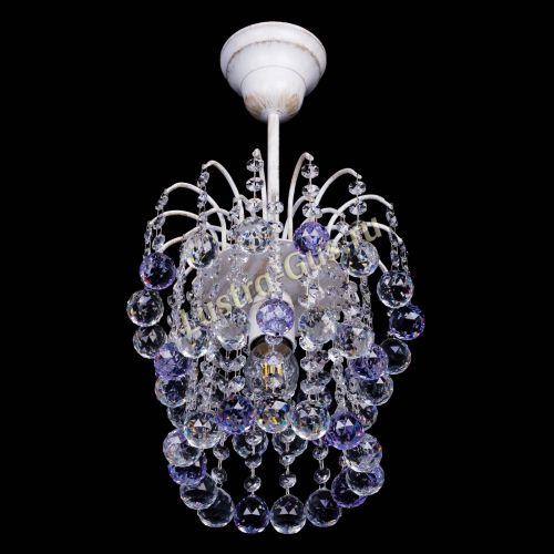 Люстра Зима шар фиолетовая (белая патина)  в Самаре Гусь Хрустальный
