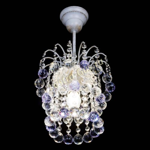 Люстра Зима шар фиолетовая (белая патина)  в Самаре Гусь Хрустальный