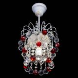 Люстра Зима шар красная (белая патина)  в Самаре