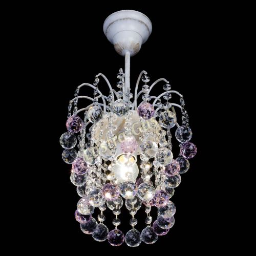 Люстра Зима шар розовая (белая патина)  в Самаре Гусь Хрустальный