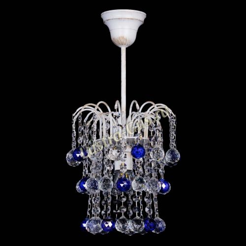 Люстра Зима шар синяя (белая патина)  в Самаре Гусь Хрустальный