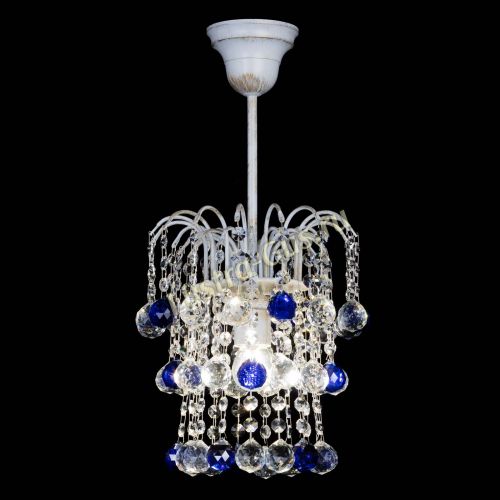 Люстра Зима шар синяя (белая патина)  в Самаре Гусь Хрустальный