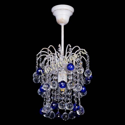 Люстра Зима шар синяя (белая патина)  в Самаре Гусь Хрустальный