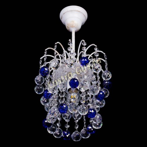 Люстра Зима шар синяя (белая патина)  в Самаре Гусь Хрустальный