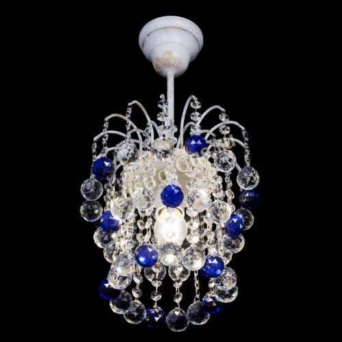 Люстра Зима шар синяя (белая патина)  в Самаре Гусь Хрустальный