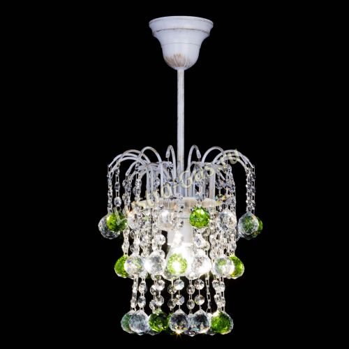 Люстра Зима шар зеленая (белая патина)  в Самаре Гусь Хрустальный