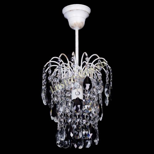 Люстра Зима журавлик черная (белая патина) в Самаре Гусь Хрустальный