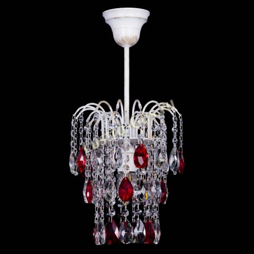 Люстра Зима журавлик красная (белая патина) в Самаре Гусь Хрустальный