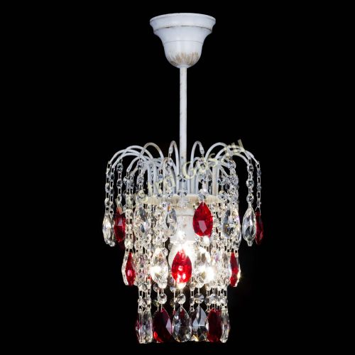 Люстра Зима журавлик красная (белая патина) в Самаре Гусь Хрустальный