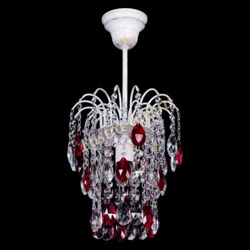 Люстра Зима журавлик красная (белая патина) в Самаре Гусь Хрустальный