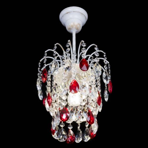 Люстра Зима журавлик красная (белая патина) в Самаре Гусь Хрустальный