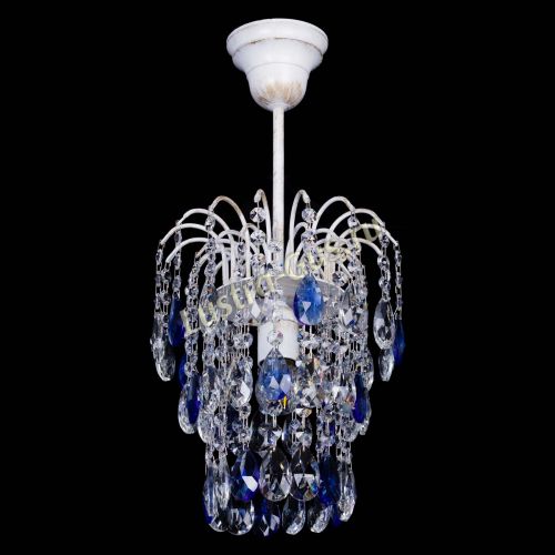 Люстра Зима журавлик синяя (белая патина) в Самаре Гусь Хрустальный