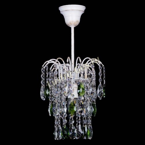 Люстра Зима журавлик зеленая (белая патина) в Самаре Гусь Хрустальный