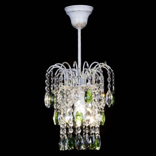 Люстра Зима журавлик зеленая (белая патина) в Самаре Гусь Хрустальный