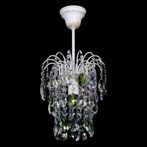 Люстра Зима журавлик зеленая (белая патина) в Самаре Гусь Хрустальный