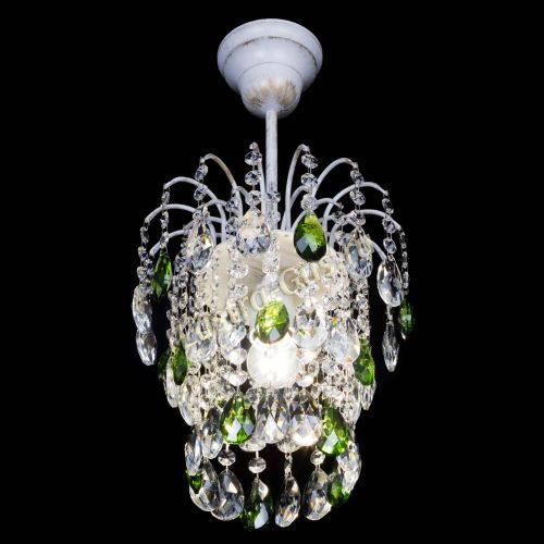 Люстра Зима журавлик зеленая (белая патина) в Самаре Гусь Хрустальный