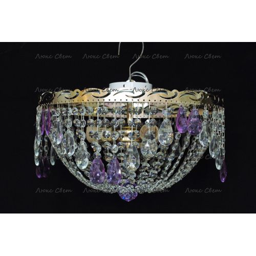 Люстра Анжелика журавлик фиолетовая в Самаре Гусь Хрустальный