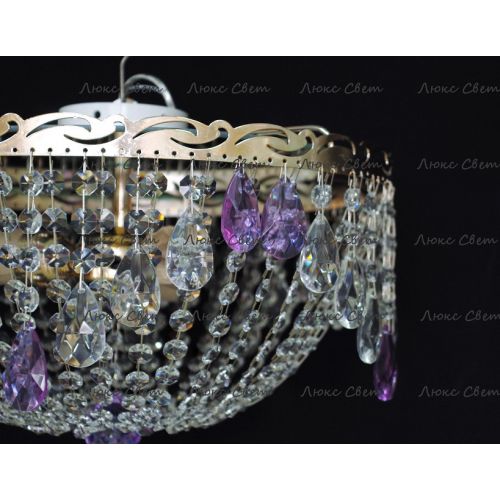 Люстра Анжелика журавлик фиолетовая в Самаре Гусь Хрустальный