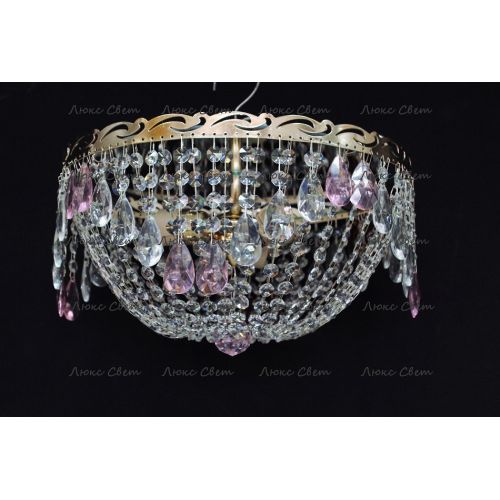 Люстра Анжелика журавлик розовая в Самаре Гусь Хрустальный