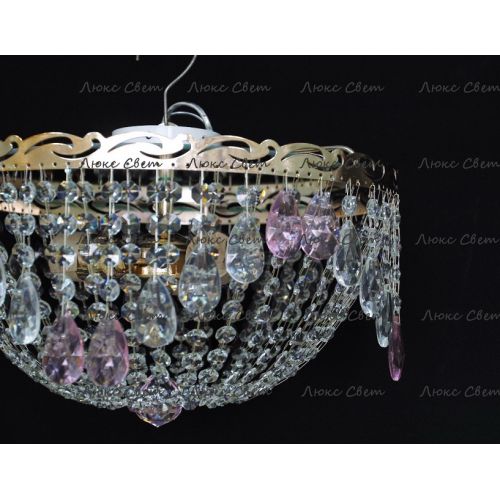 Люстра Анжелика журавлик розовая в Самаре Гусь Хрустальный