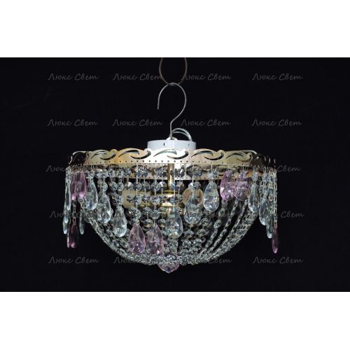 Люстра Анжелика журавлик розовая в Самаре Гусь Хрустальный