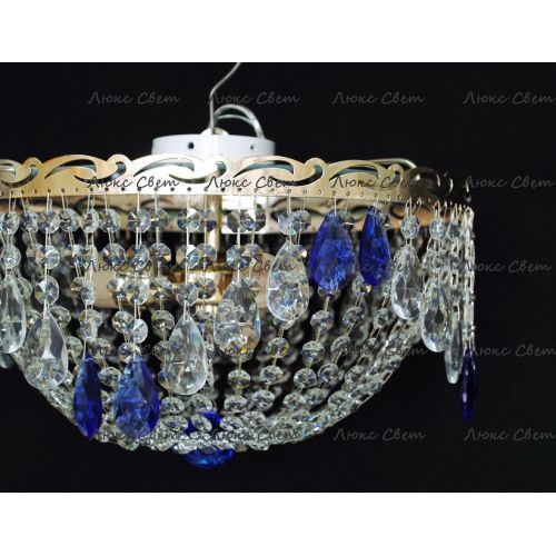 Люстра Анжелика журавлик синяя в Самаре Гусь Хрустальный