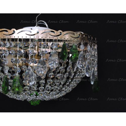 Люстра Анжелика журавлик зеленая в Самаре Гусь Хрустальный