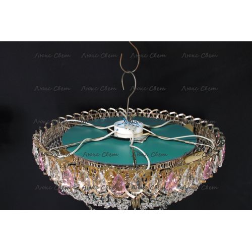 Люстра Кольцо блин розовая в Самаре Гусь Хрустальный