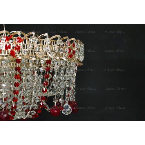 Люстра Водоворот Мария красная  в Самаре Гусь Хрустальный